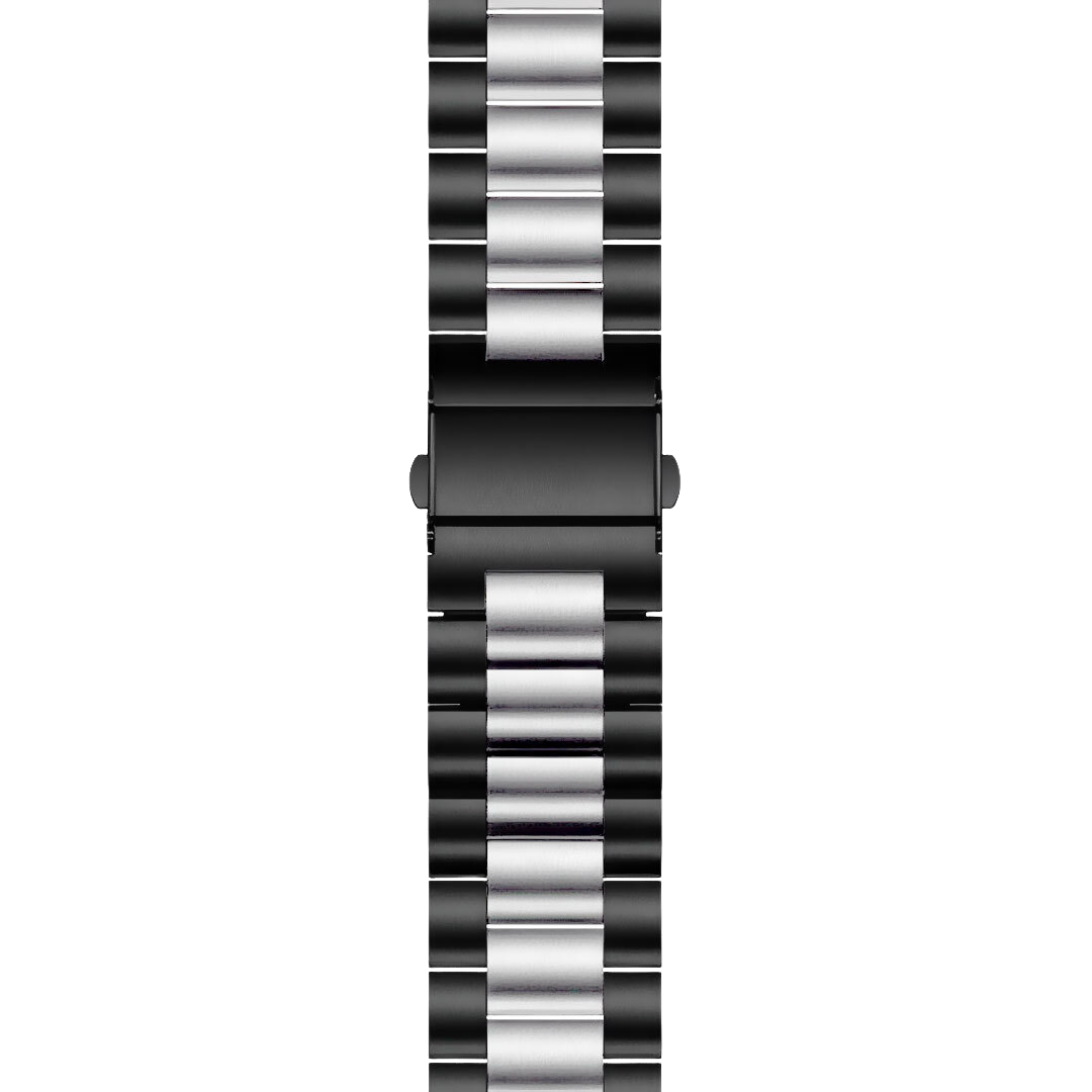 Bracciale a acciaio nero/argento