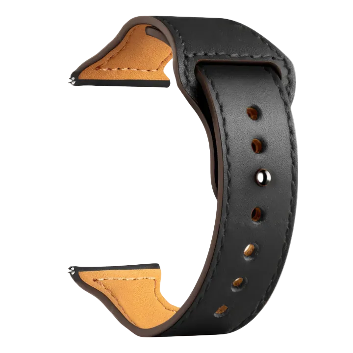 Cinturino in pelle con fibbia moderna nero