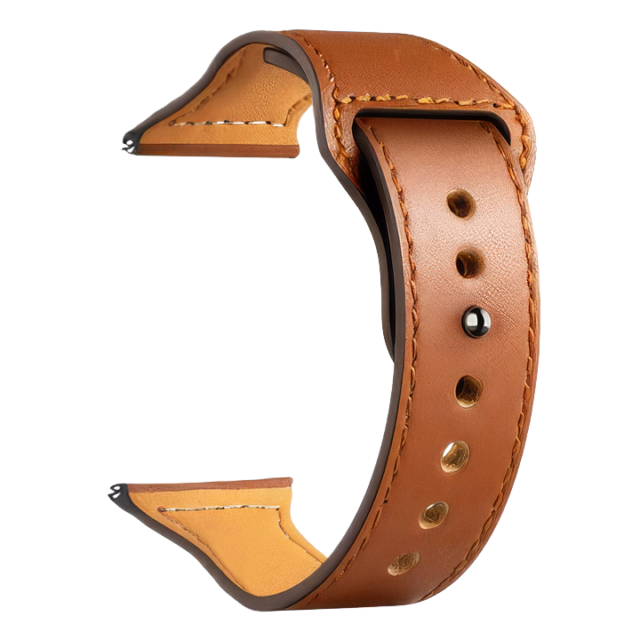 Cinturino in pelle con fibbia moderna marrone
